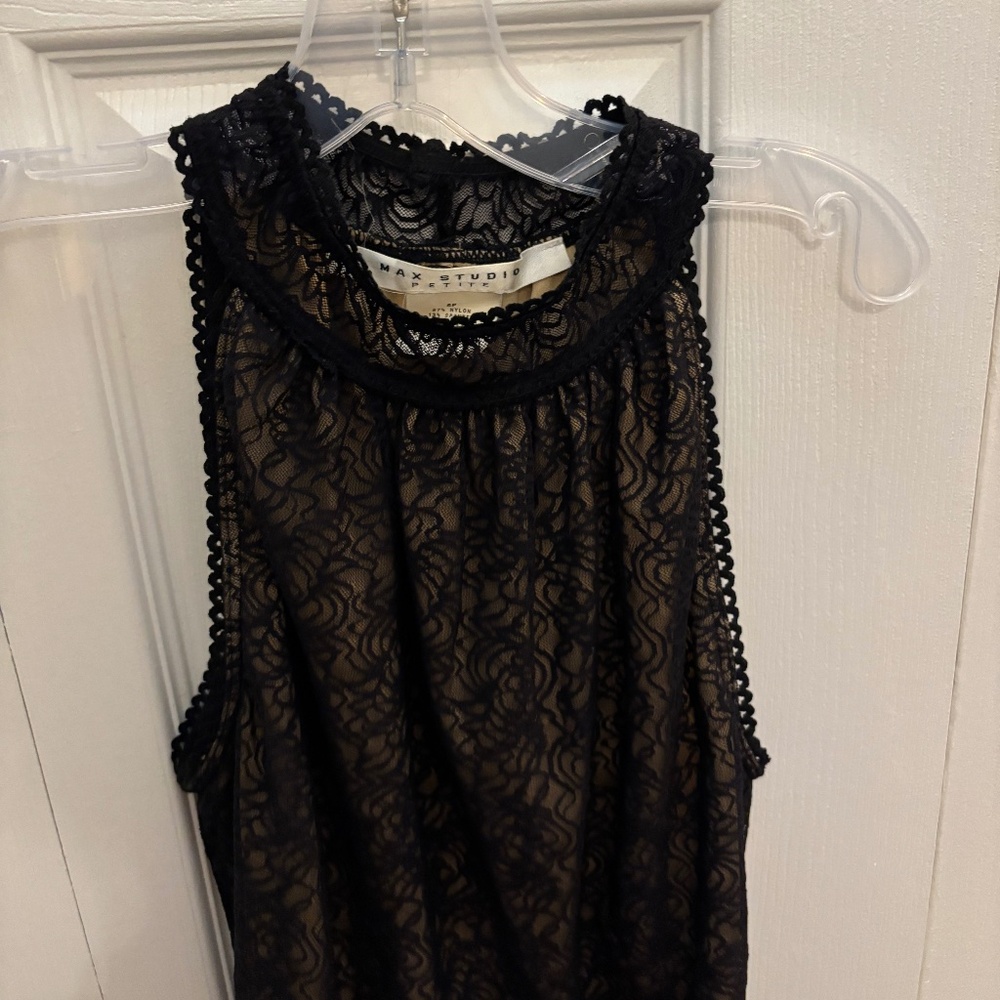 Max Studio Lace Mock Neck Top